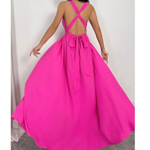 Colorful Multi-Wear Open Back High Waisted Maxi Dress - Picture 6 of 12